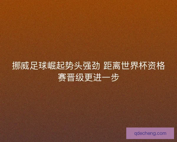 挪威足球崛起势头强劲 距离世界杯资格赛晋级更进一步
